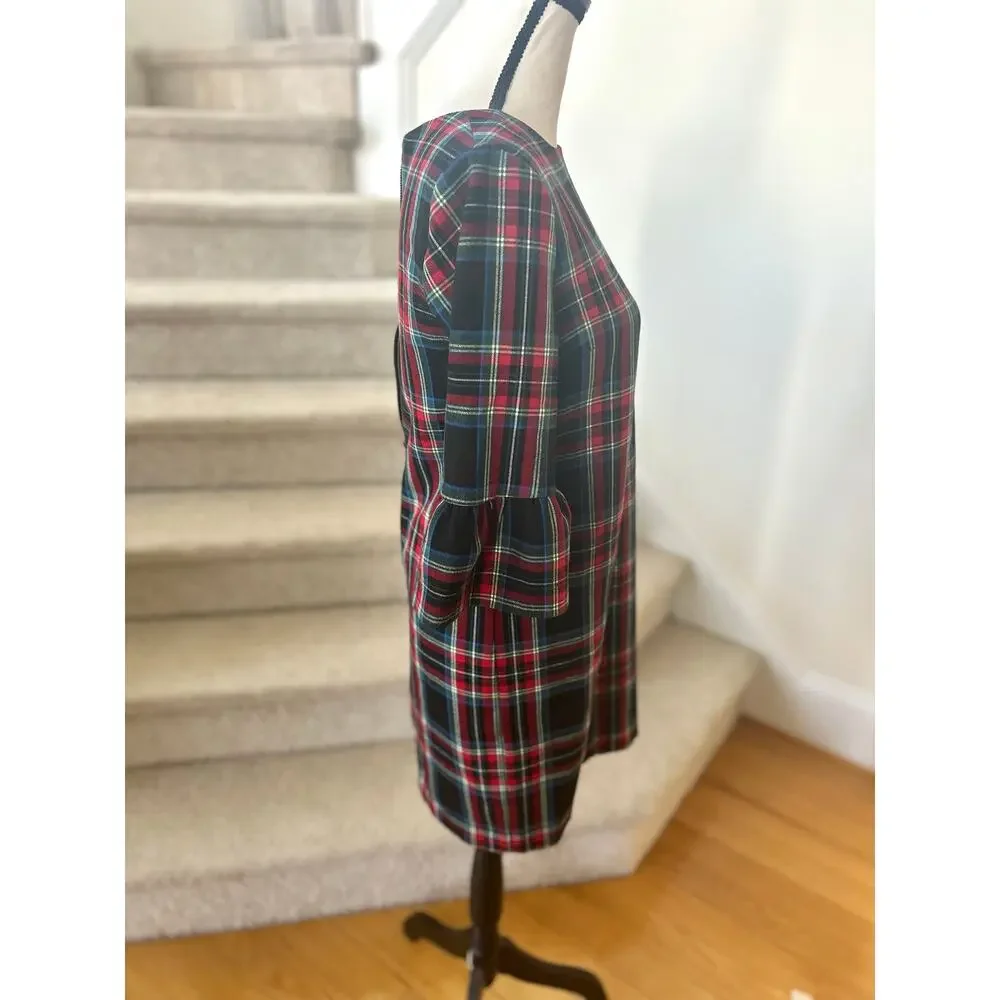 Vineyard Vines Black & Red Christmas Holiday Tartan Shift Dress - Picture 2 of 8